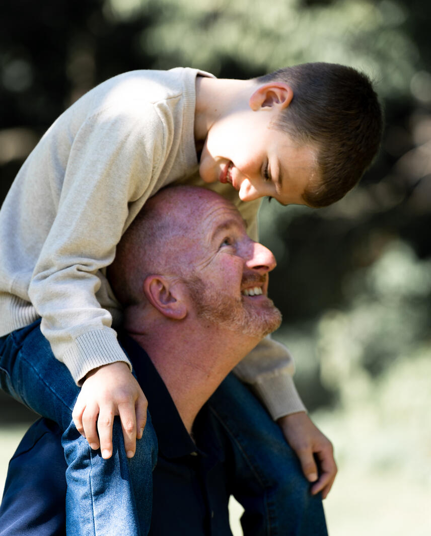 Dad with son family photo