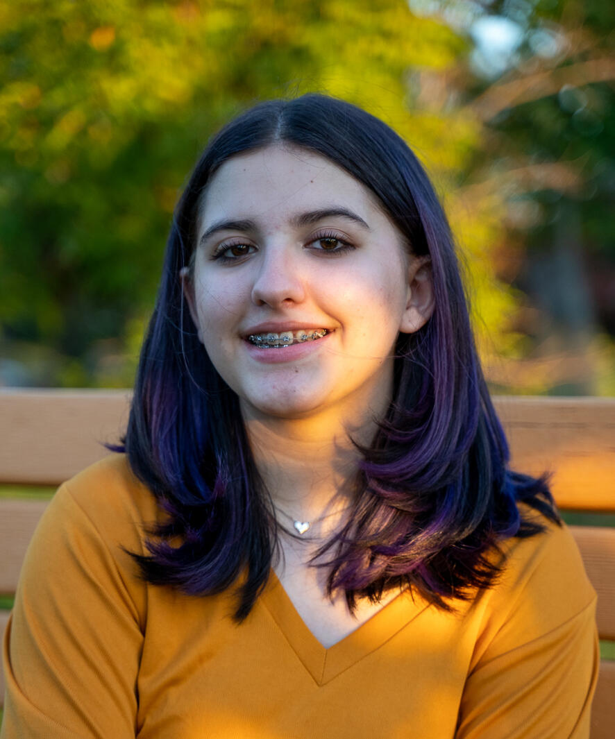 teen girl with sunlight